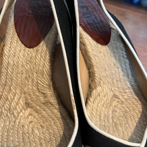 Louboutin Black Canvas Espadrille Slingback - Picture 6 of 10